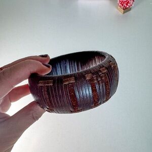 Jimmy Choo Brown Textured Bangle Bracelet